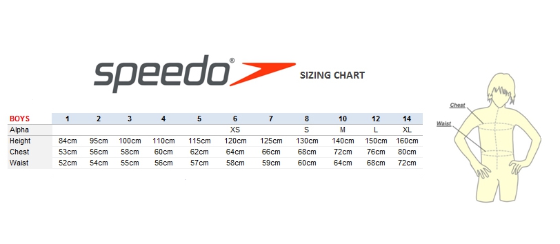 Speedo Youth Size Chart
